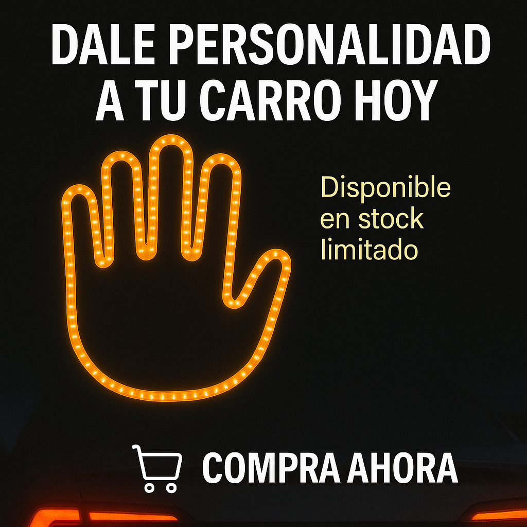 Señaliza, agradece o diviértete con tu Letrero LED de Mano Ámbar - LETRERO DE CARRO
