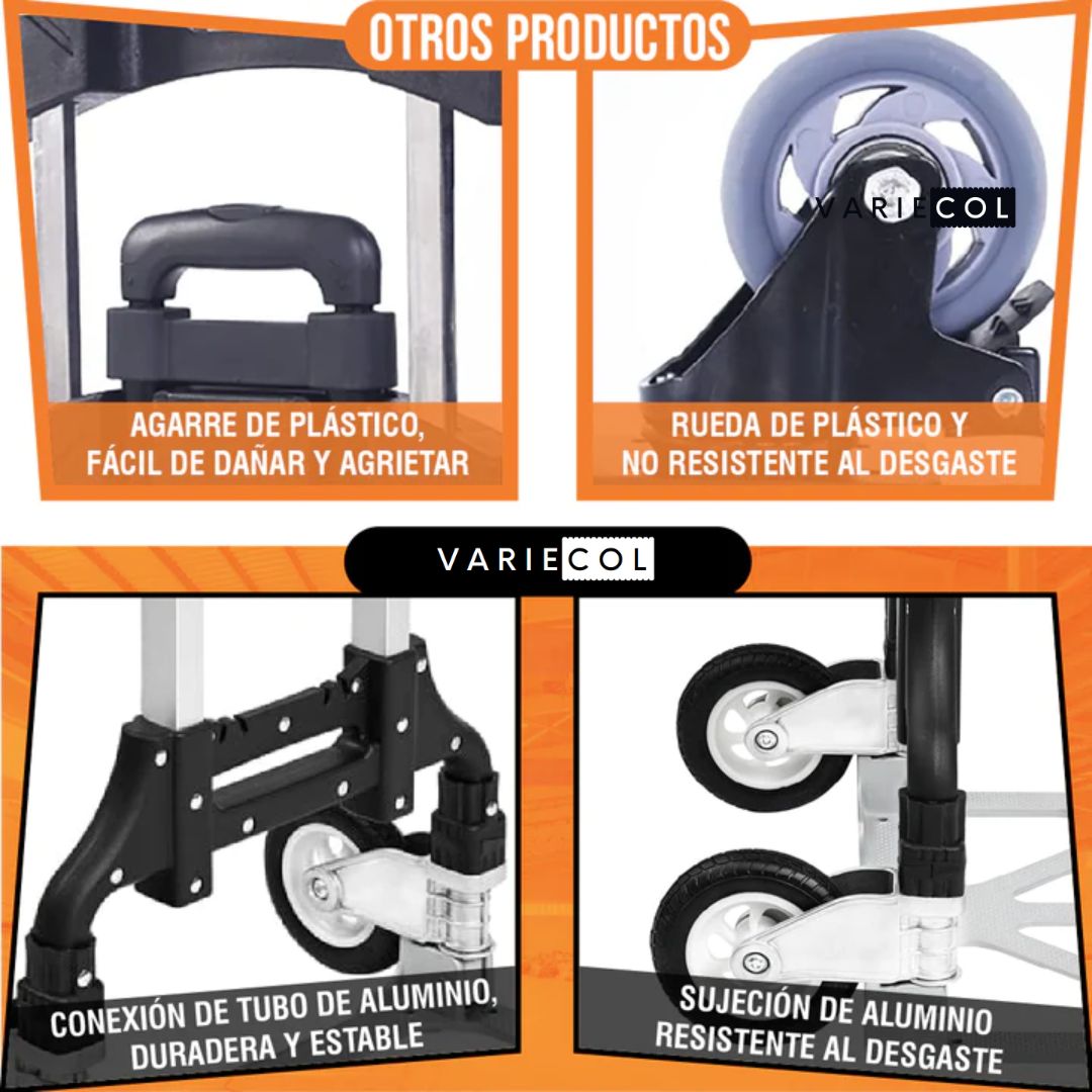 PRACTICO MONTA CARGA DE ALUMINIO PLEGLABLE CON CAPACIDAD DE HASTA 80KG