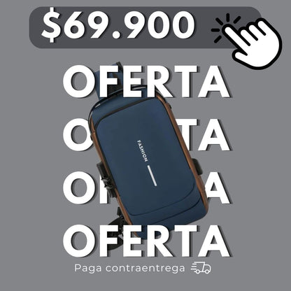 BOLSO IMPERMEABLE ANTIRROBO® CON CARGA USB EN FIBRA DE CARBONO