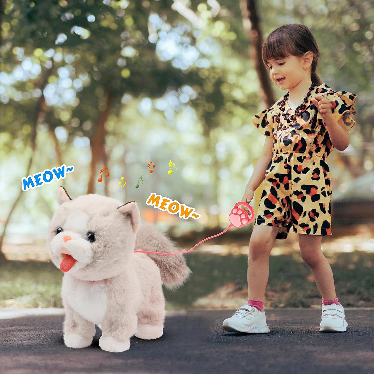 Gatito caminante con correa a control remoto