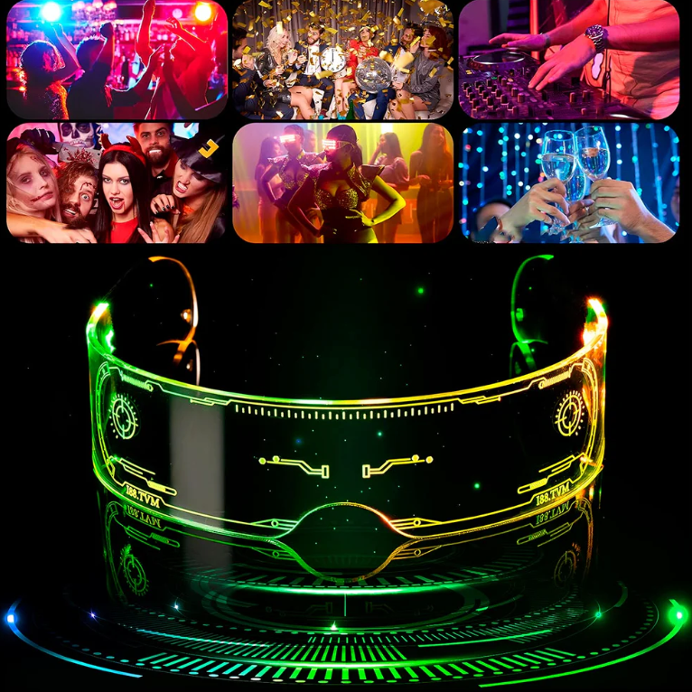 Gafas Luminosas Futuristas Luz LED de 7 Colores