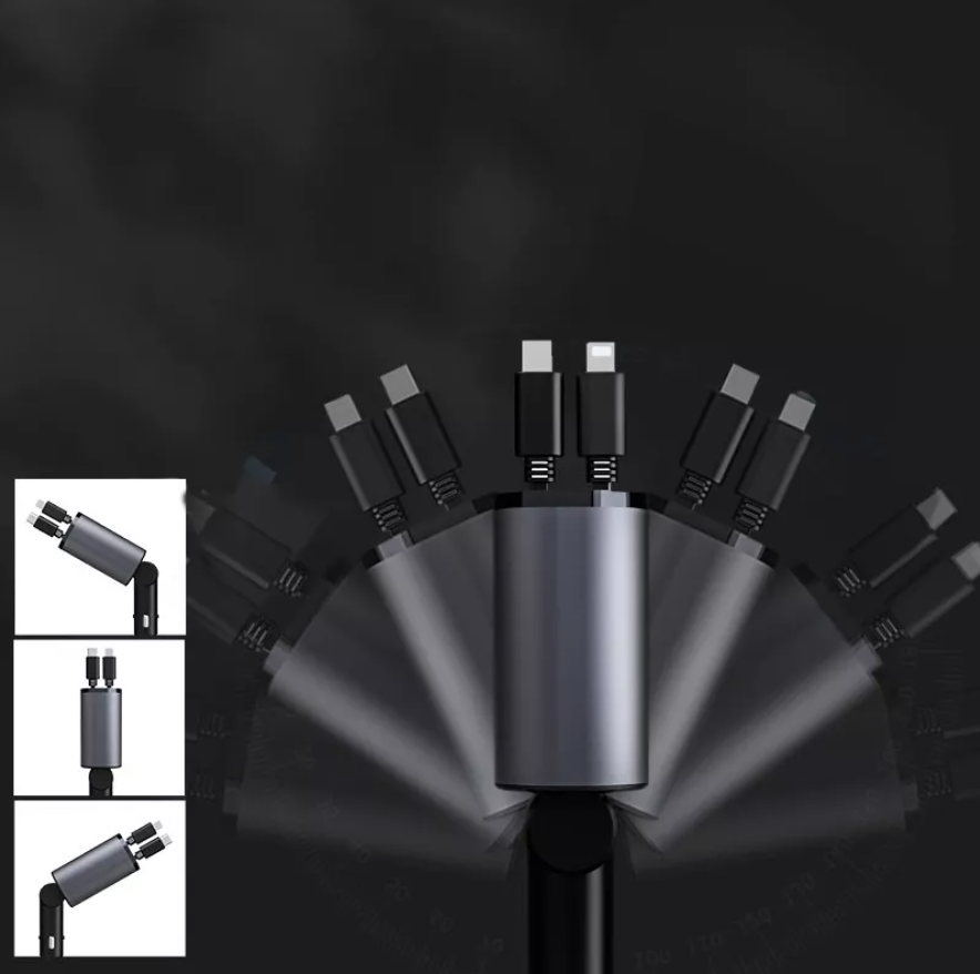 Cargador 4 en 1 retráctil para auto