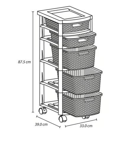Cajonero Rattan Shia 5 niveles RIMAX