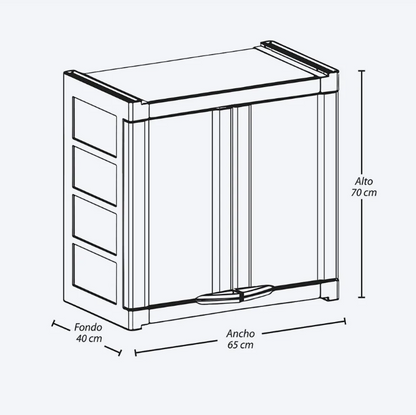 Armario Gabinete Doble Apariencia Rattan - RIMAX