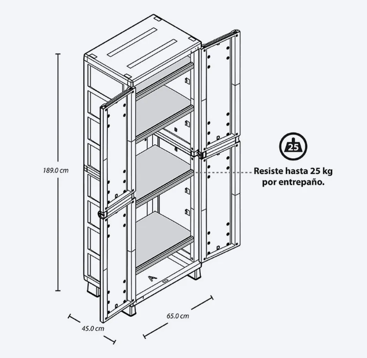 Armario Grande Entrepaños Barú - RIMAX