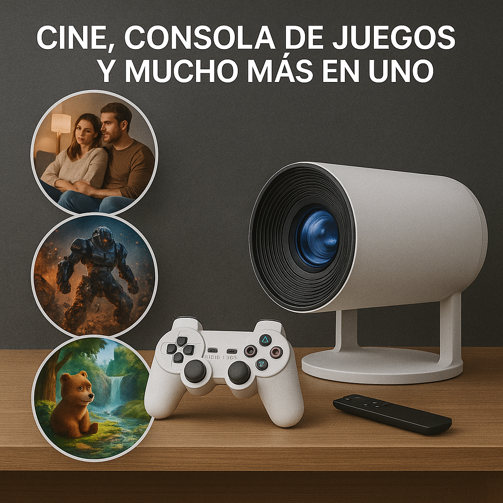 Tu cine, tus juegos y tus momentos favoritos… todo en un solo dispositivo - Proyector con Juegos