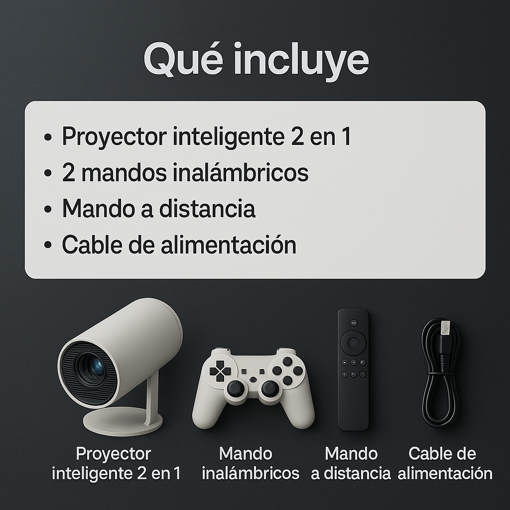 Tu cine, tus juegos y tus momentos favoritos… todo en un solo dispositivo - Proyector con Juegos