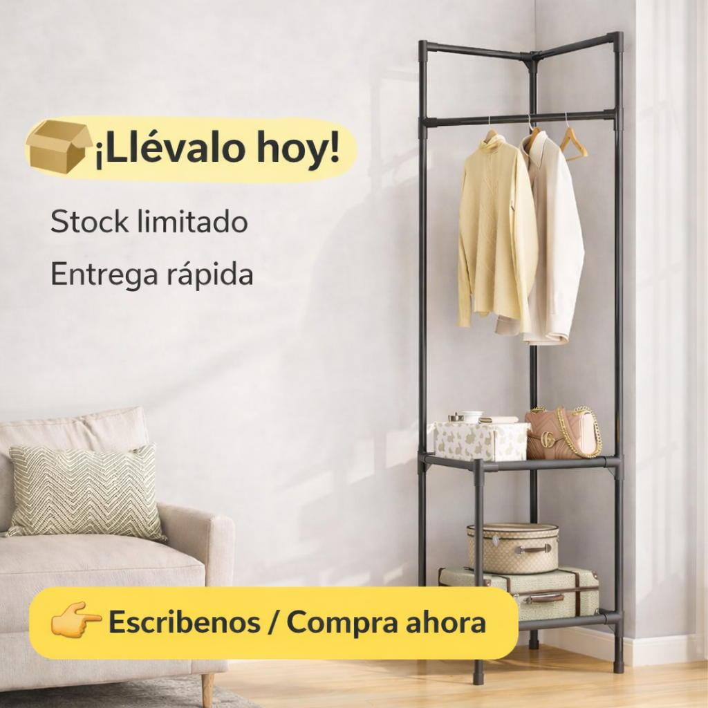 Más orden, menos desorden - ORGANIZADOR PERCHERO ESQUINERO