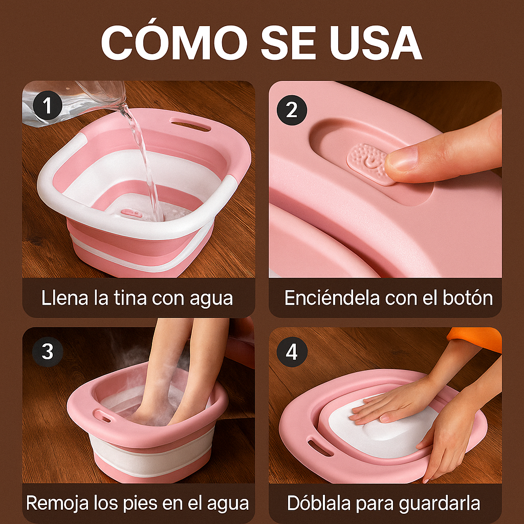 Masaje, calor y confort en un solo producto - Tina Masajeadora Eléctrica Plegable