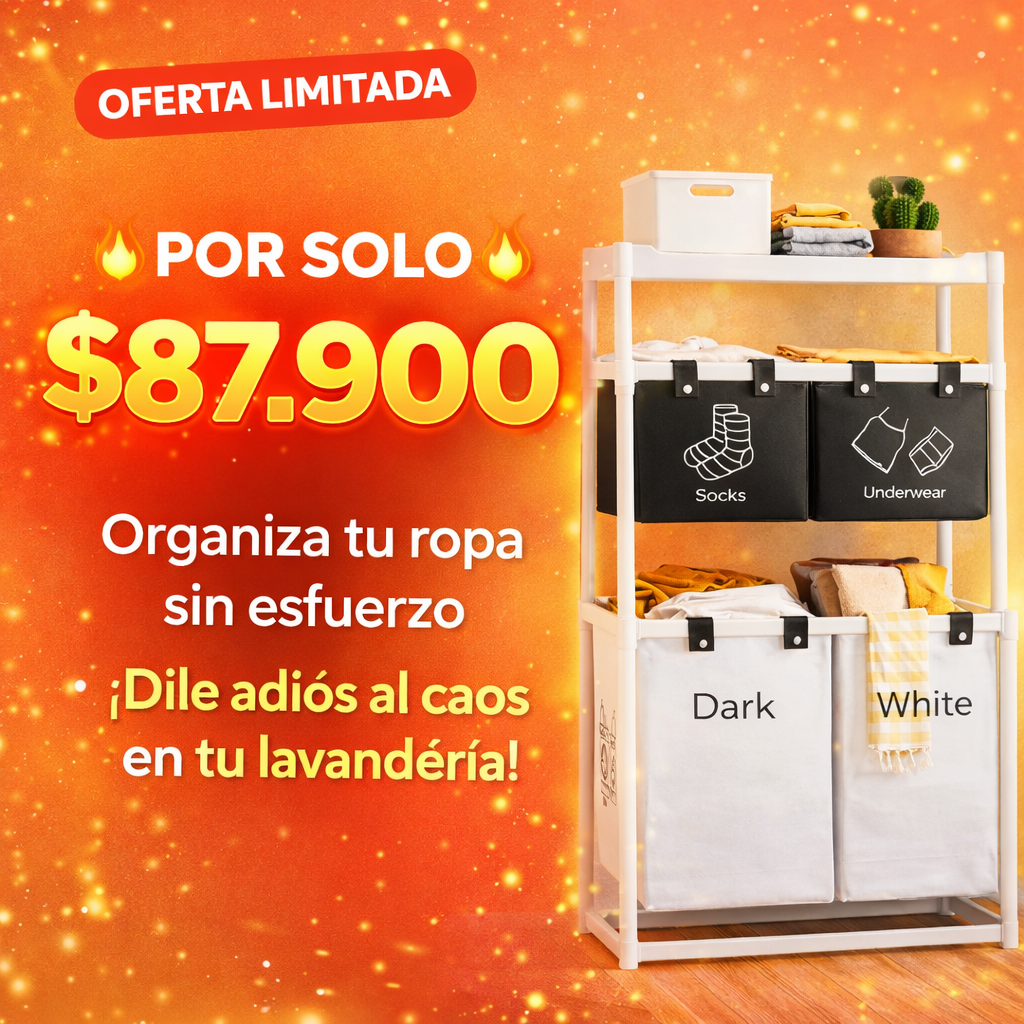 Organiza tu ropa en segundos con la canasta de ropa 4 divisiones