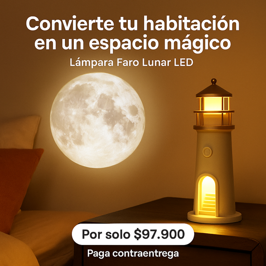 Lámpara Faro Proyector Lunar LED con Control Remoto